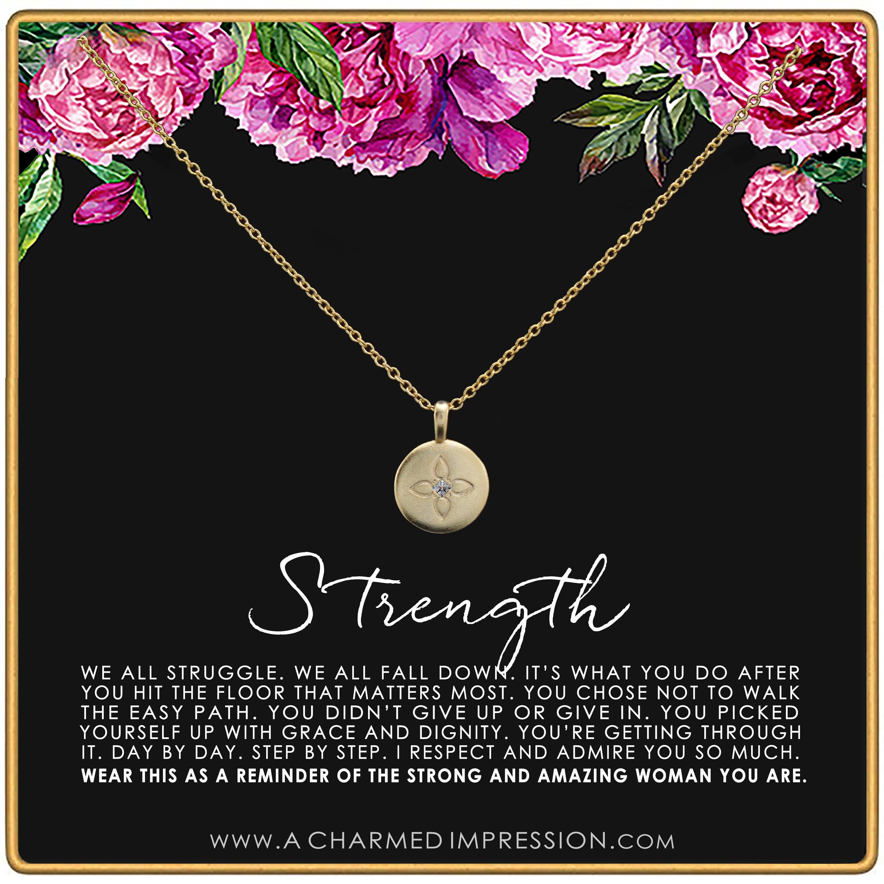 Strength Necklace: 14k Gold Interlocking Rings, Survivor Gift
