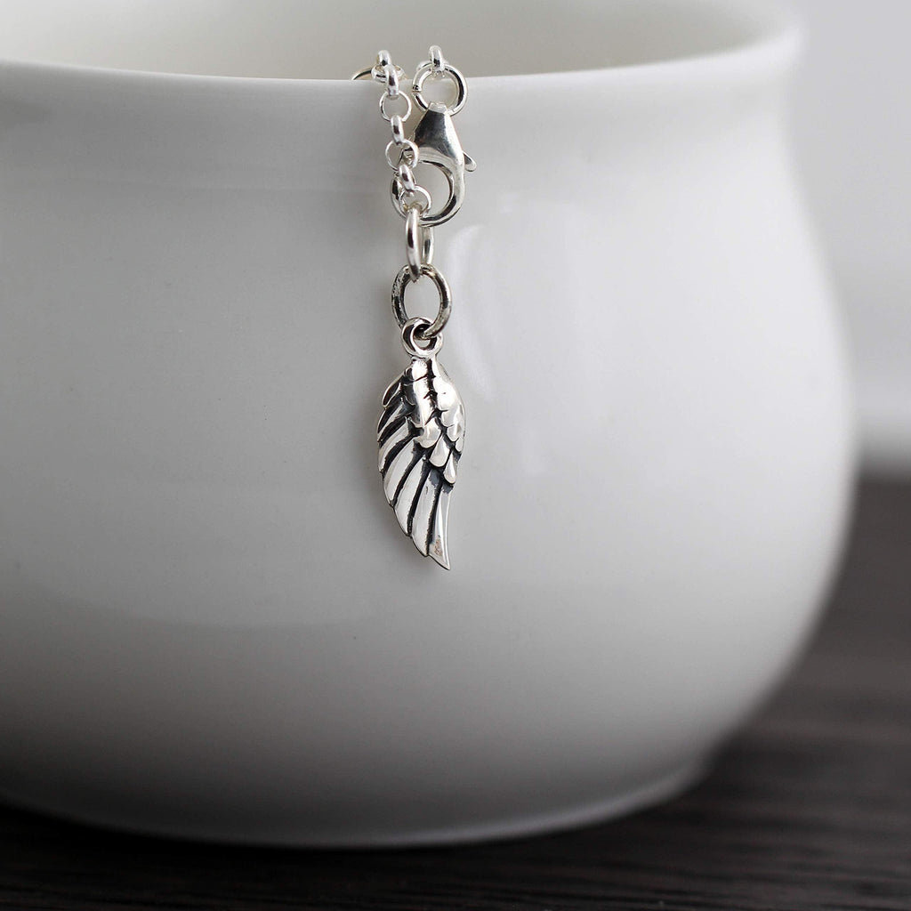 Angel Wing Charm Bracelet: Sterling Silver 11 11 Spiritual Jewelry
