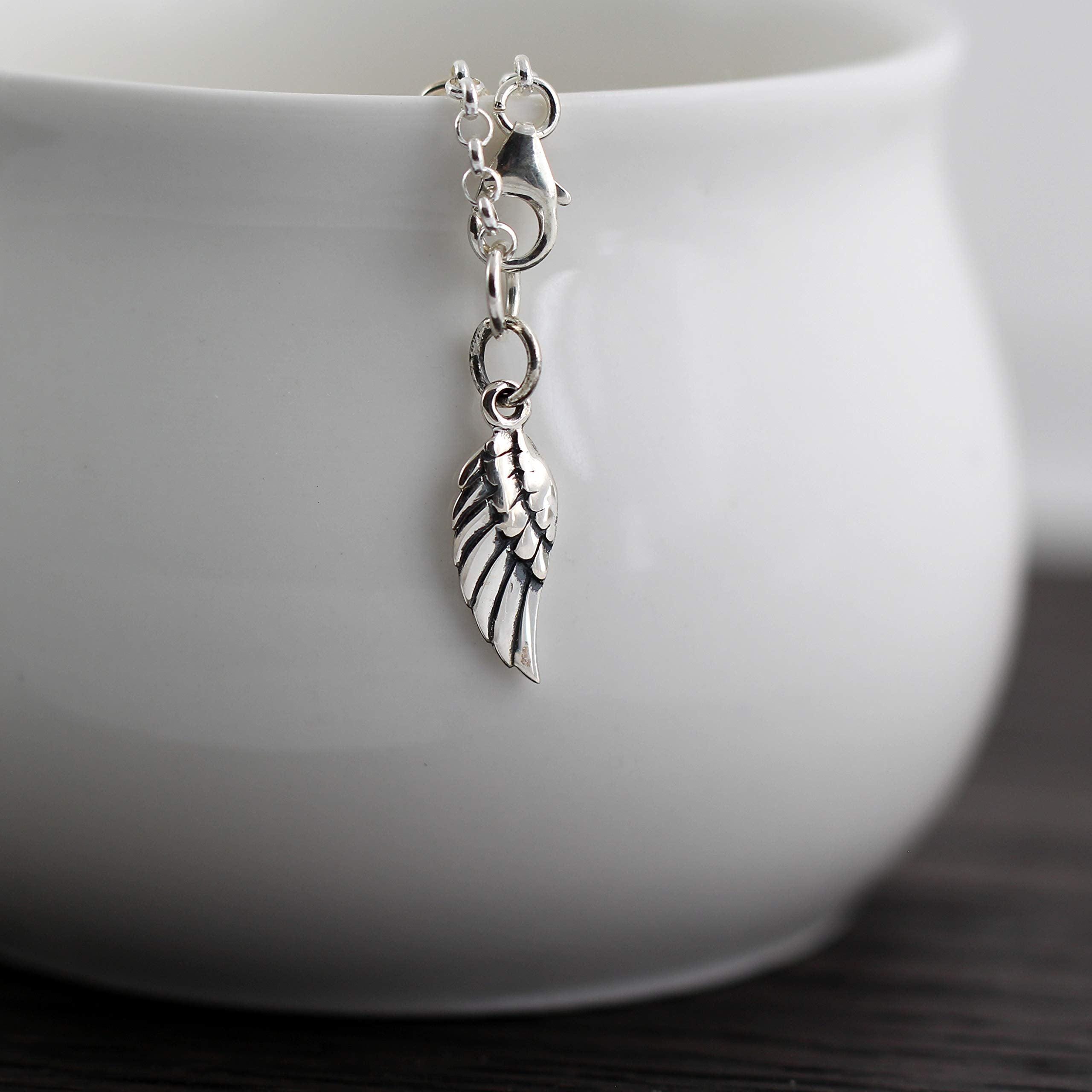 Angel Wing Charm Bracelet: Sterling Silver 11 11 Spiritual Jewelry