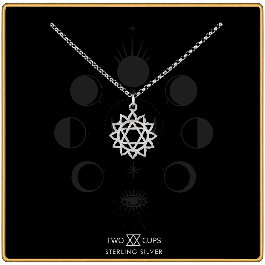 Two Cups Heart Chakra Necklace  Healing Jewelry  Adjustable Length Chain