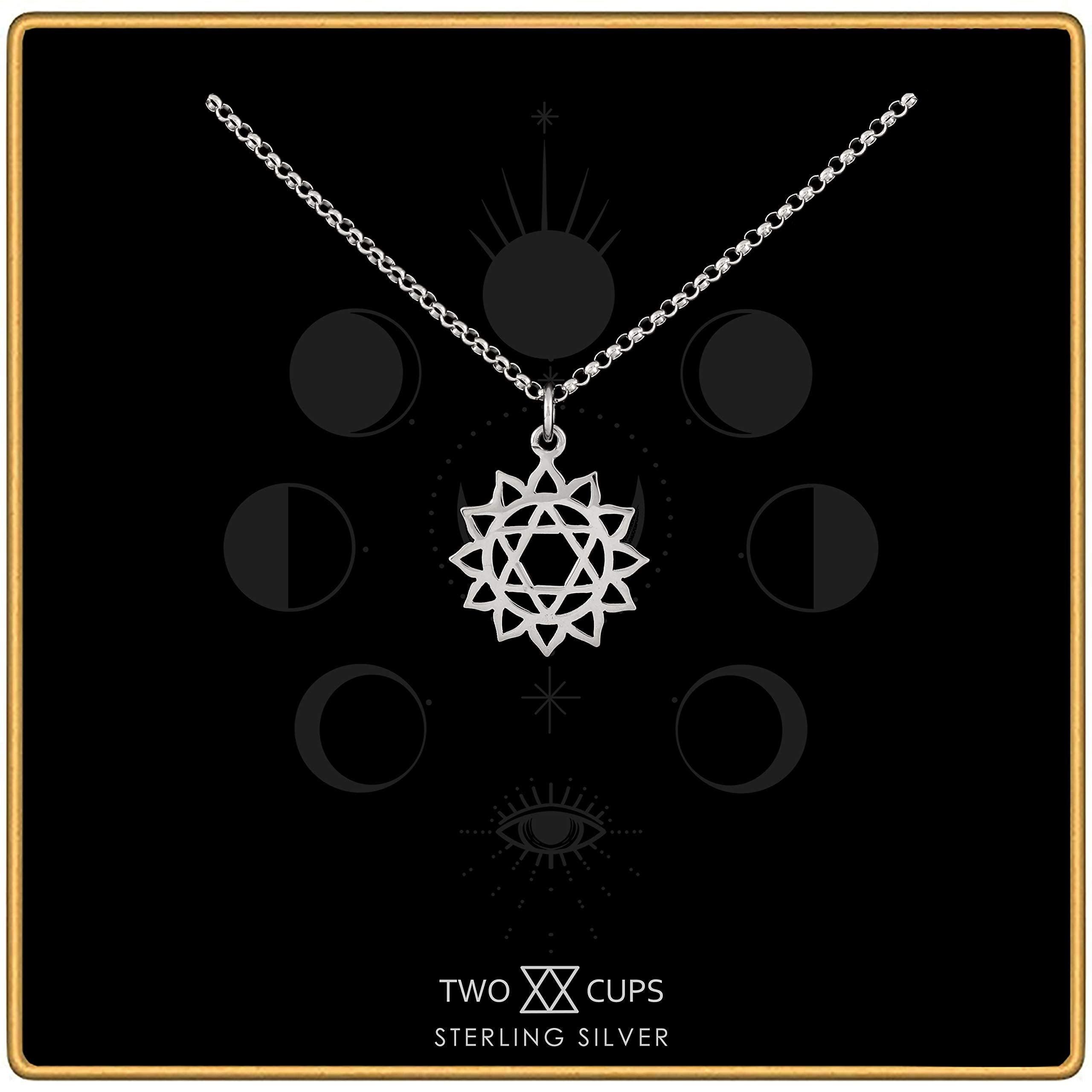 Two Cups Heart Chakra Necklace  Healing Jewelry  Adjustable Length Chain