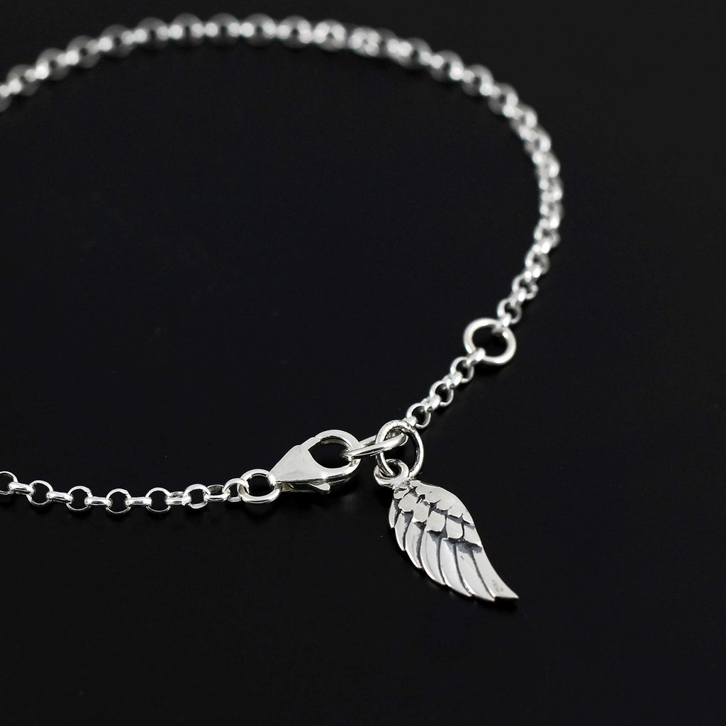 Angel Wing Charm Bracelet: Sterling Silver 11 11 Spiritual Jewelry