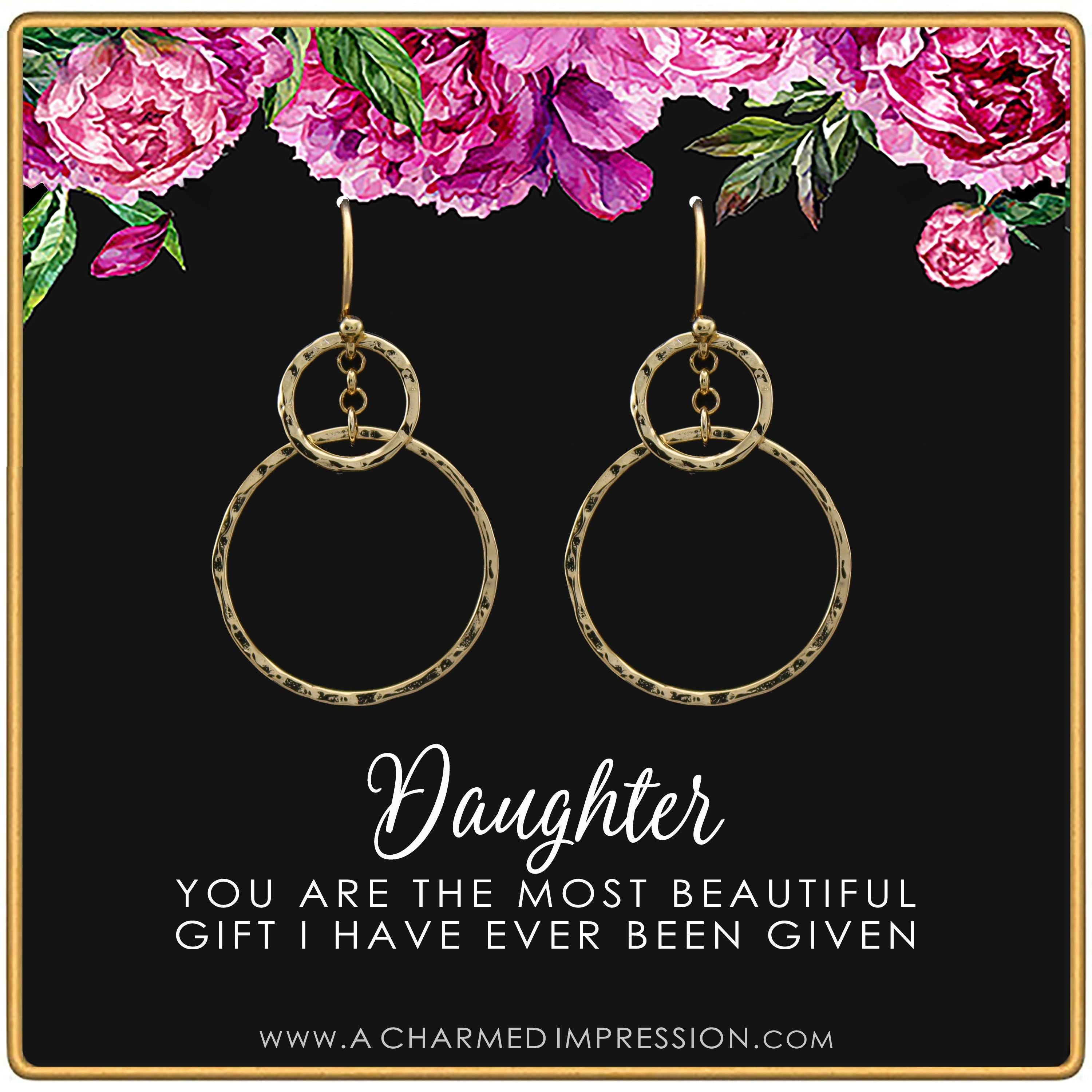 Infinity Earrings: 14K Gold Daughter Gift from Mom