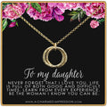 To My Daughter Gift - The Love Between Last Forever - Hammered Linked Infinity Ring Necklace
