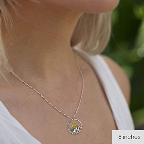 Retirement Gift for Women  925 Sterling Silver  Large Mountain Charm Necklace  Service Appreciation Jewelry  Friend Teacher