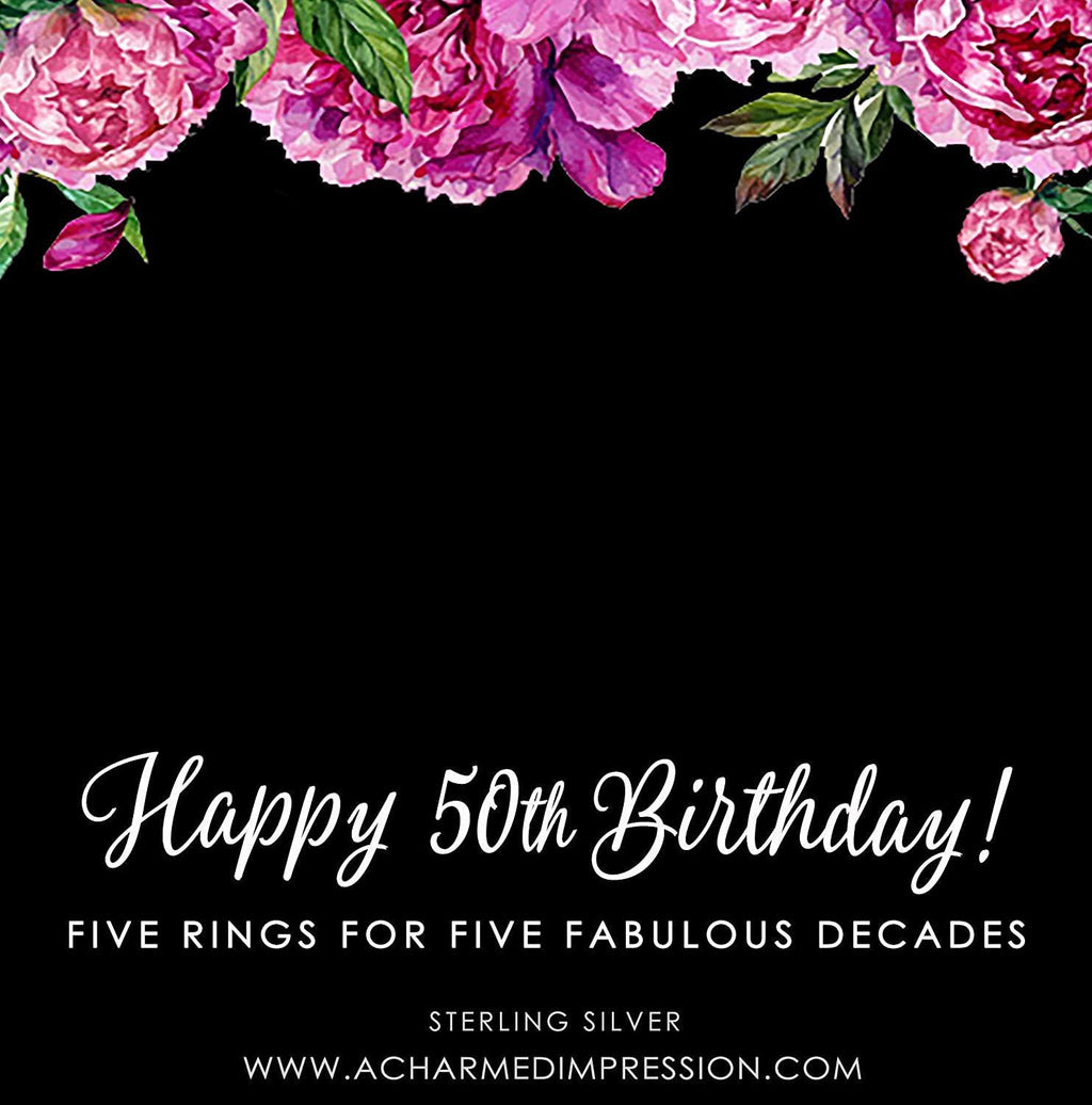 50th Birthday Gifts for Women  Gold Five Circle Necklace  50 Years Old Birthday Gifts for Women  Fiftieth Birthday Necklace