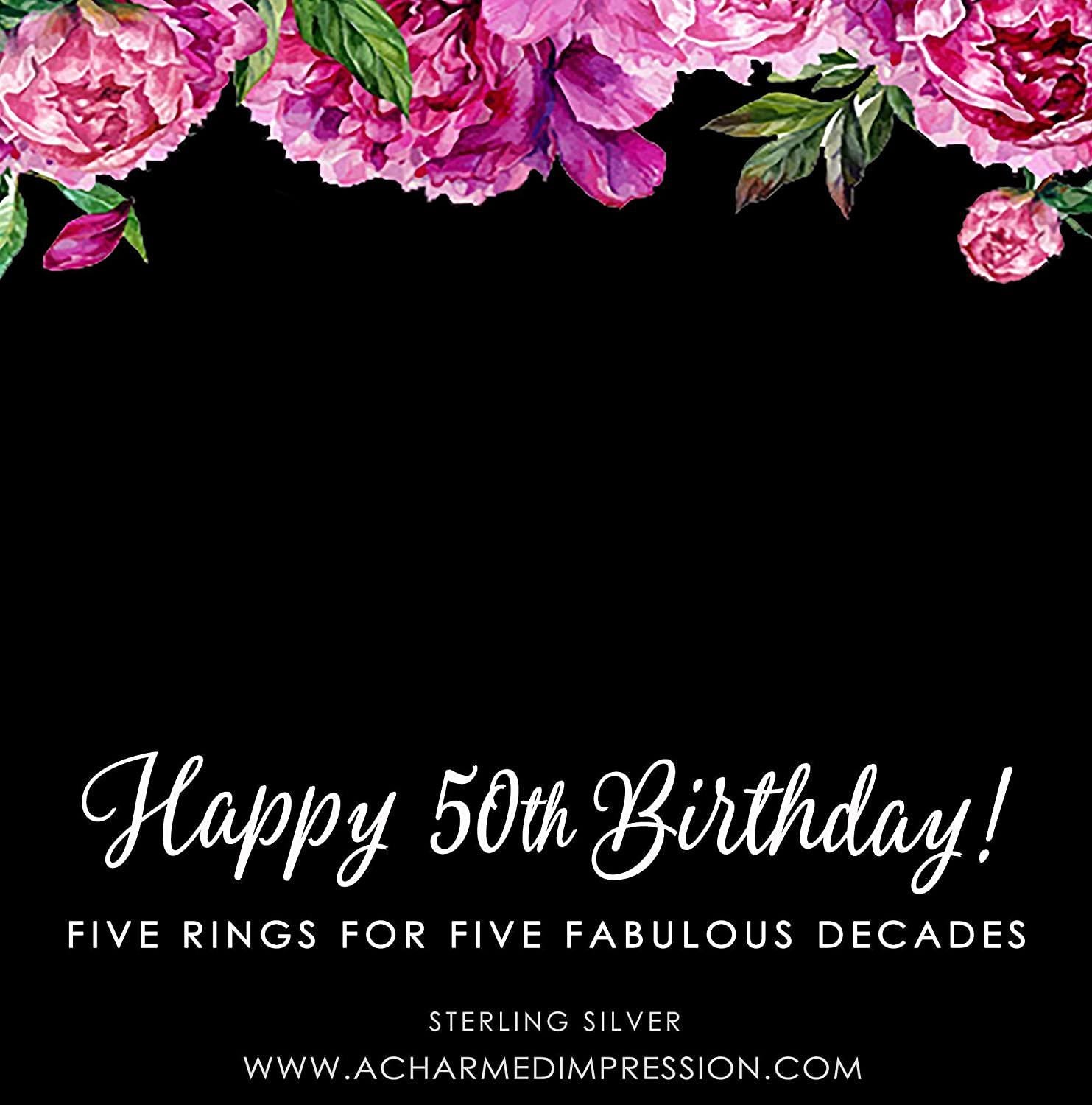 50th Birthday Gifts for Women  Gold Five Circle Necklace  50 Years Old Birthday Gifts for Women  Fiftieth Birthday Necklace