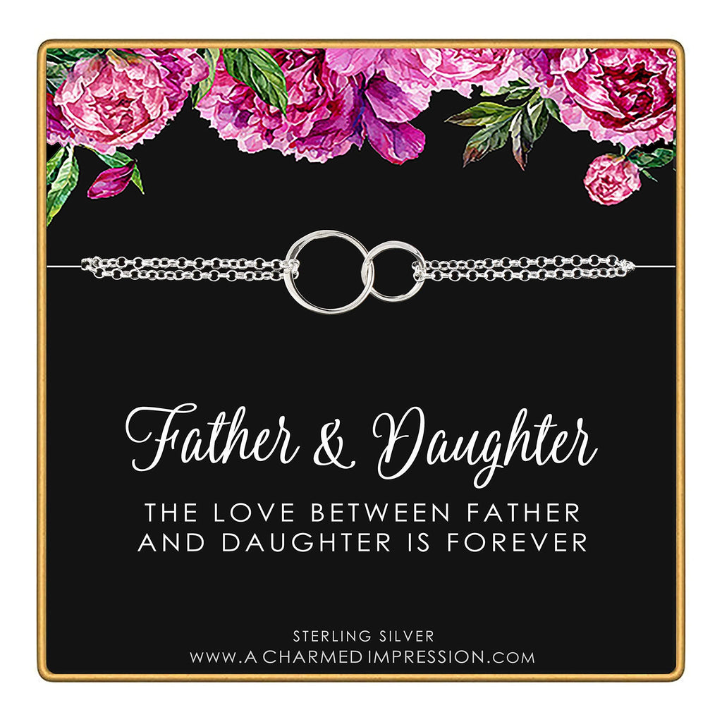 Sterling Silver Eternity Circles Bracelet - Father Daughter Gift