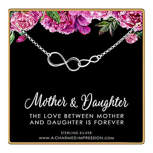 Sterling Silver Mother Daughter Necklace: Infinity Charm Jewelry