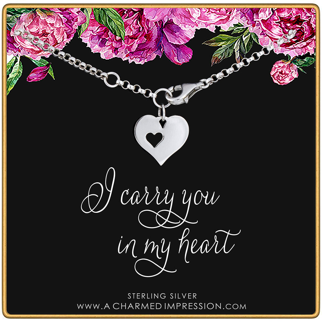 Heartfelt Sterling Silver Bracelet: Adoption, Memorial, Loss Gift