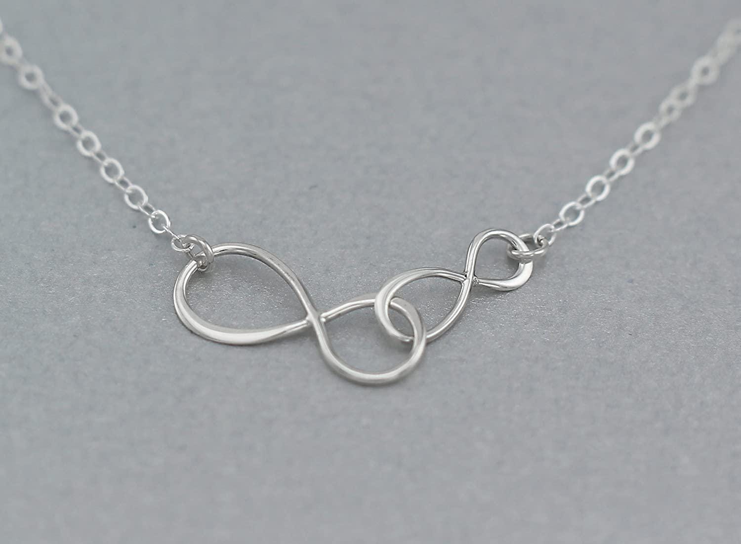 Sterling Silver Mother Daughter Necklace: Infinity Charm Jewelry