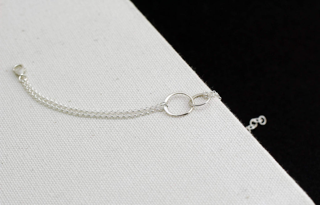 Sterling Silver Sister Bracelet: Two Circle Charm, Sister-in-Law Gift