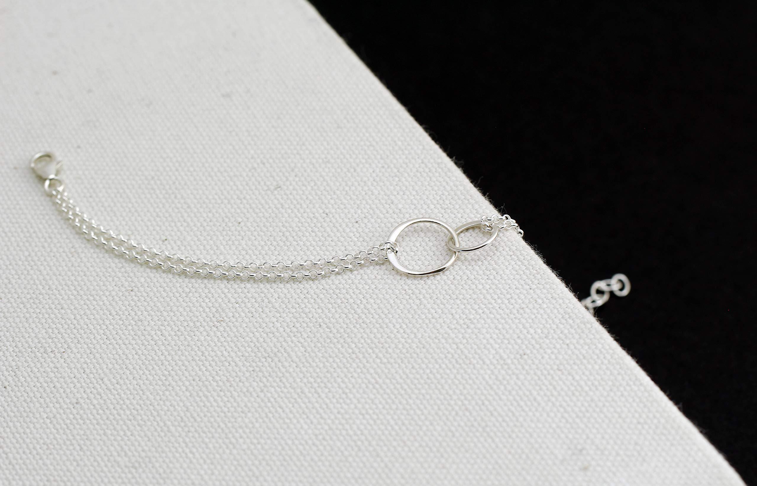 Sterling Silver Sister Bracelet: Two Circle Charm, Sister-in-Law Gift