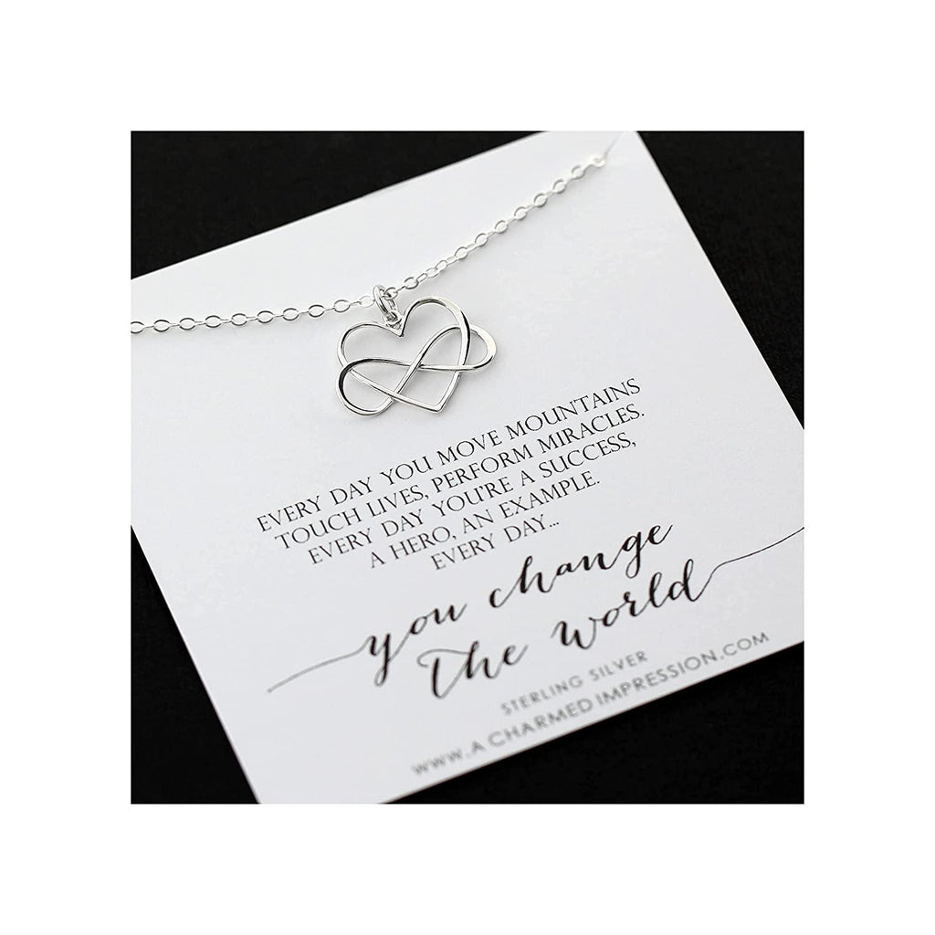 Sterling Silver Infinity Heart Necklace: Appreciation Gift