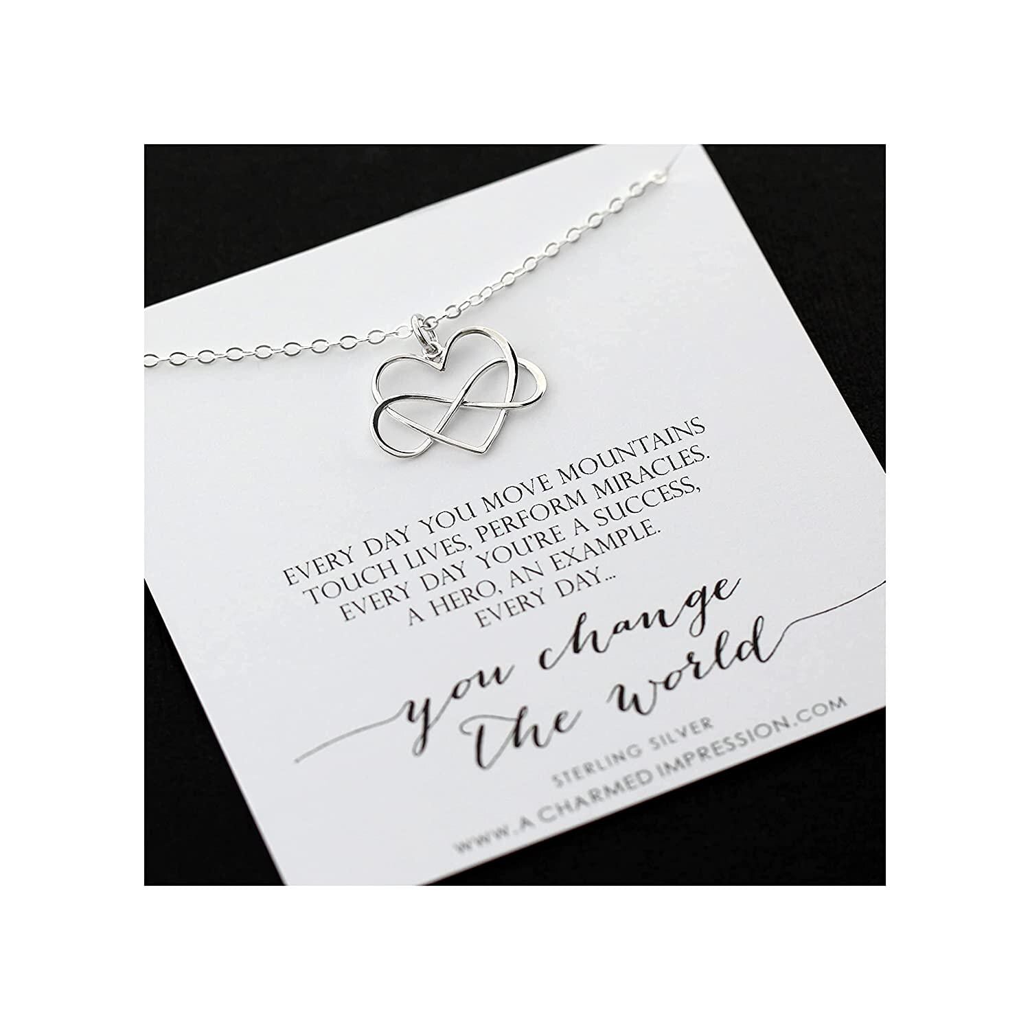 Sterling Silver Infinity Heart Necklace: Appreciation Gift