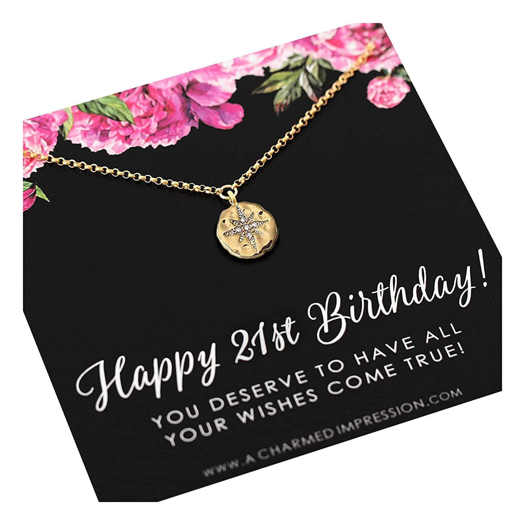21st Birthday Starburst Necklace: 14k Gold-Filled Milestone Jewelry