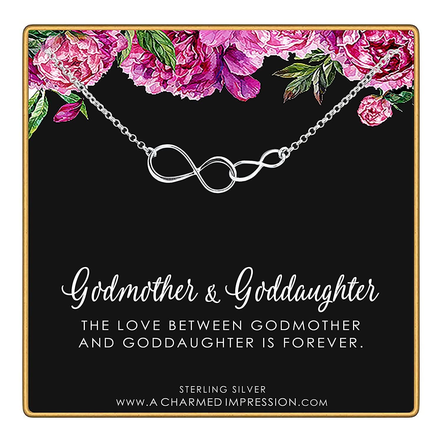 Godmother Goddaughter Gift: Sterling Silver Infinity Necklace