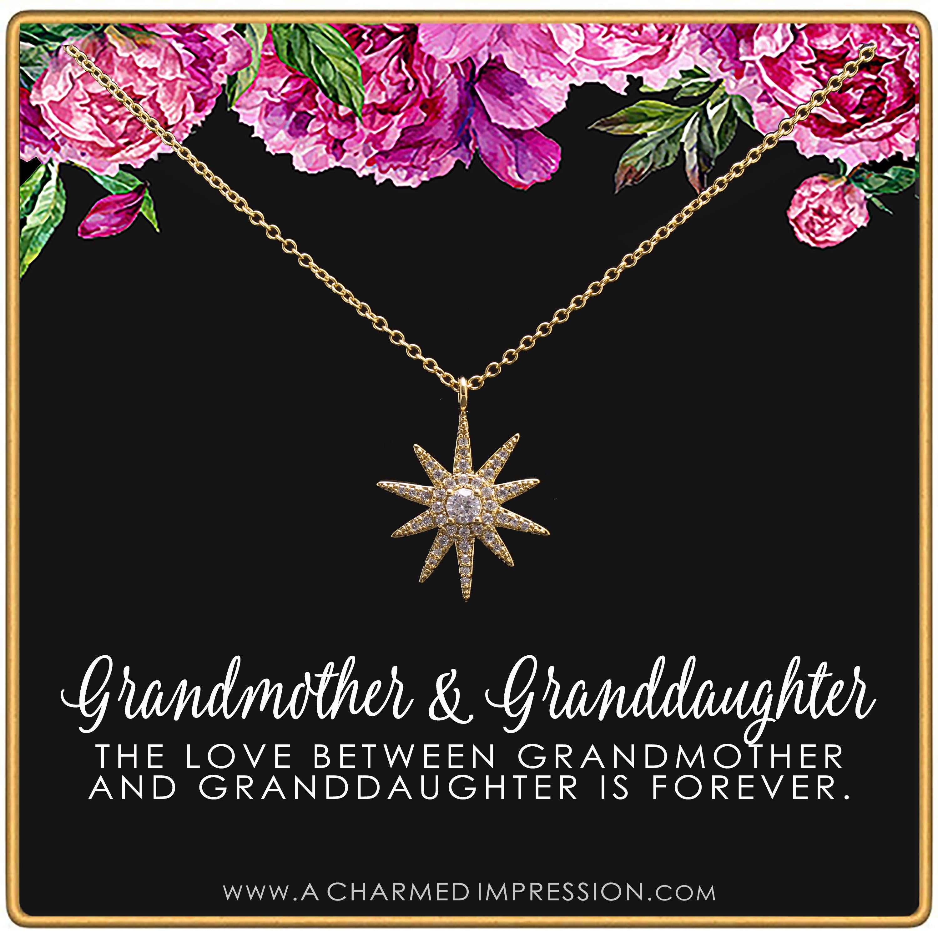 Grandmother & Granddaughter  Unique Gift for Grandma  Infinite Love  Silver  Intentional Keepsake Jewelry - Large CZ Starburst