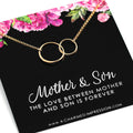 Gold Mother Son Necklace: 14k Gold Filled Double Circle Pendant
