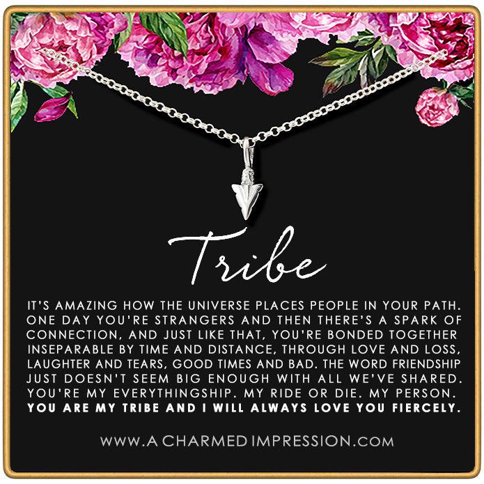 Silver Arrowhead Necklace  Best Friend Tribe Necklace  Soul Sister Gift  Arrowhead Charm  Friendship Jewelry  Silver Arrow