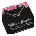 Father Daughter Necklace: Sterling Silver Infinity, Gold Heart
