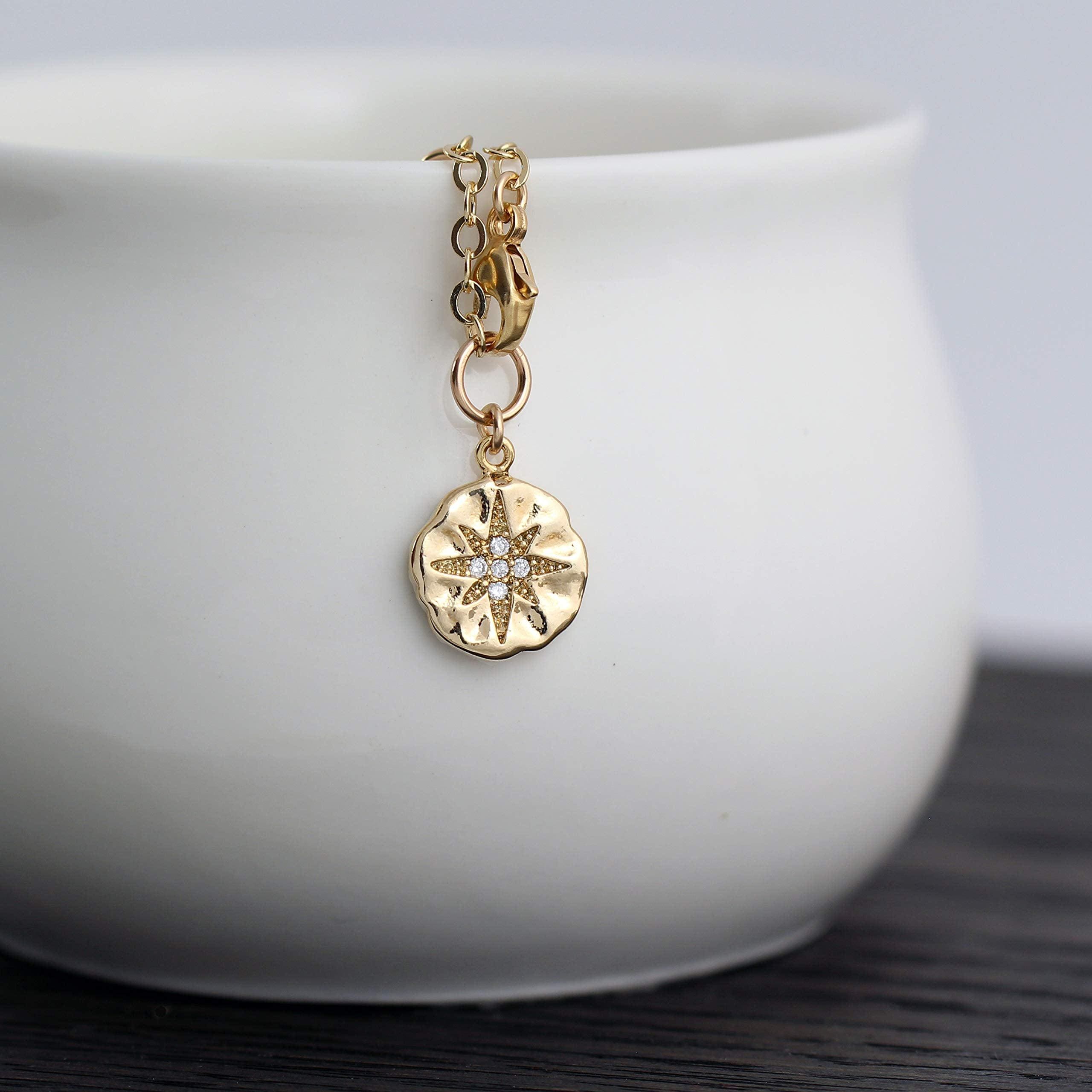 A Charmed Impression Retirement Gift for Women  Enjoy The Next Chapter  Diamond Starburst Charm Bracelet 14k Gold
