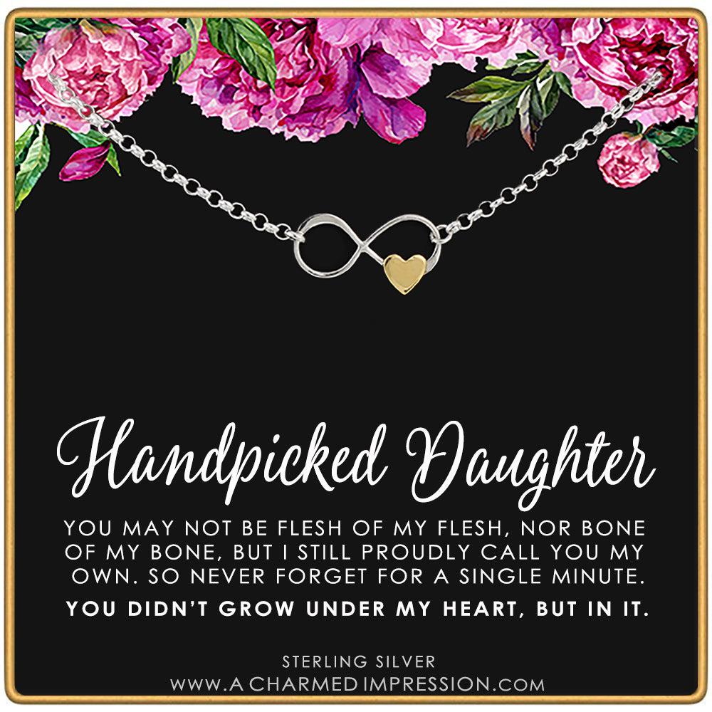 Sterling Silver Heart Bracelet: Stepdaughter Gift