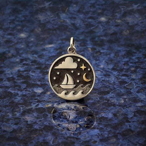 Sterling Silver Sailboat Charm Pendant Necklace: Ocean Adventure