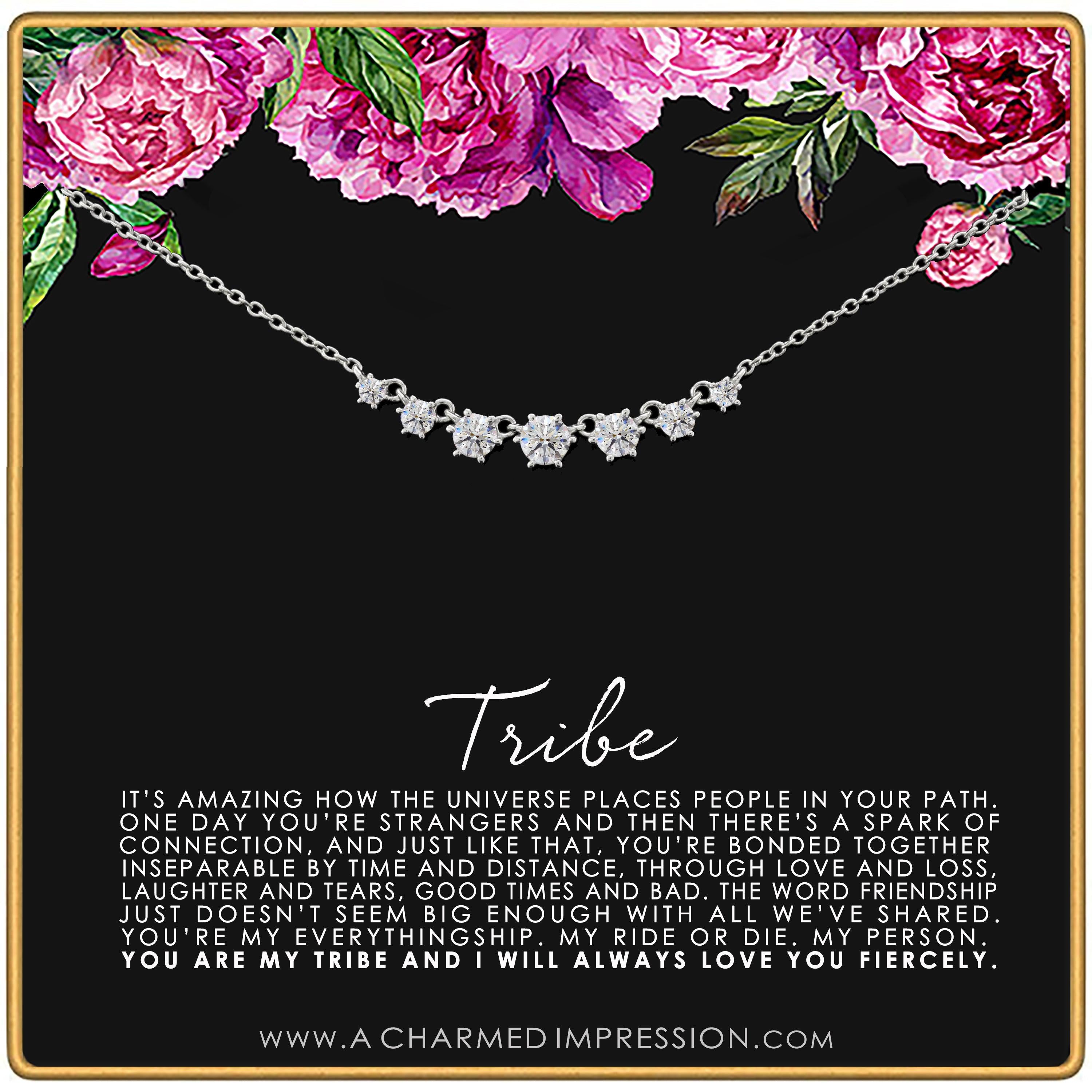 Best Friend Tribe Necklace  Soul Sister Gift  Friendship Jewelry  7 Crystal Necklace  Birthday, Best Friends