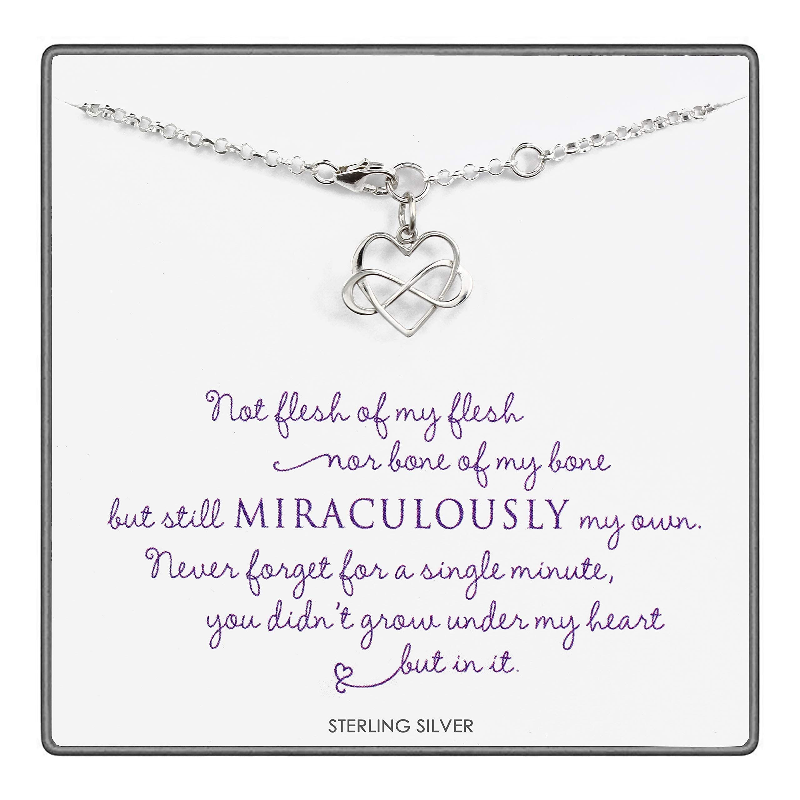 Sterling Silver Infinity Heart Bracelet: Unbiological Mother Gift