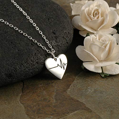 Sterling Silver EKG Heartbeat Necklace: EMT Nurse Doctor Gift