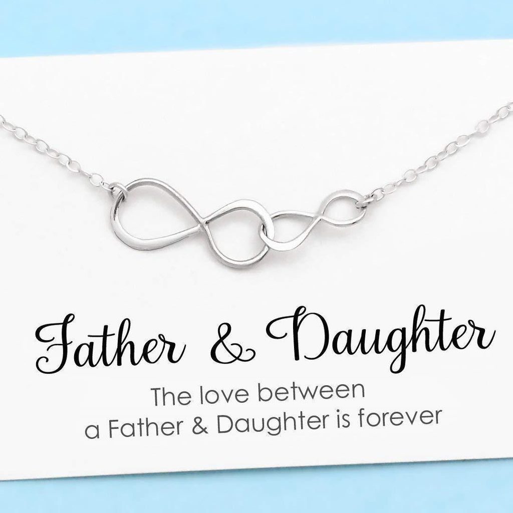 Father Daughter Necklace: Silver Double Infinity Pendant