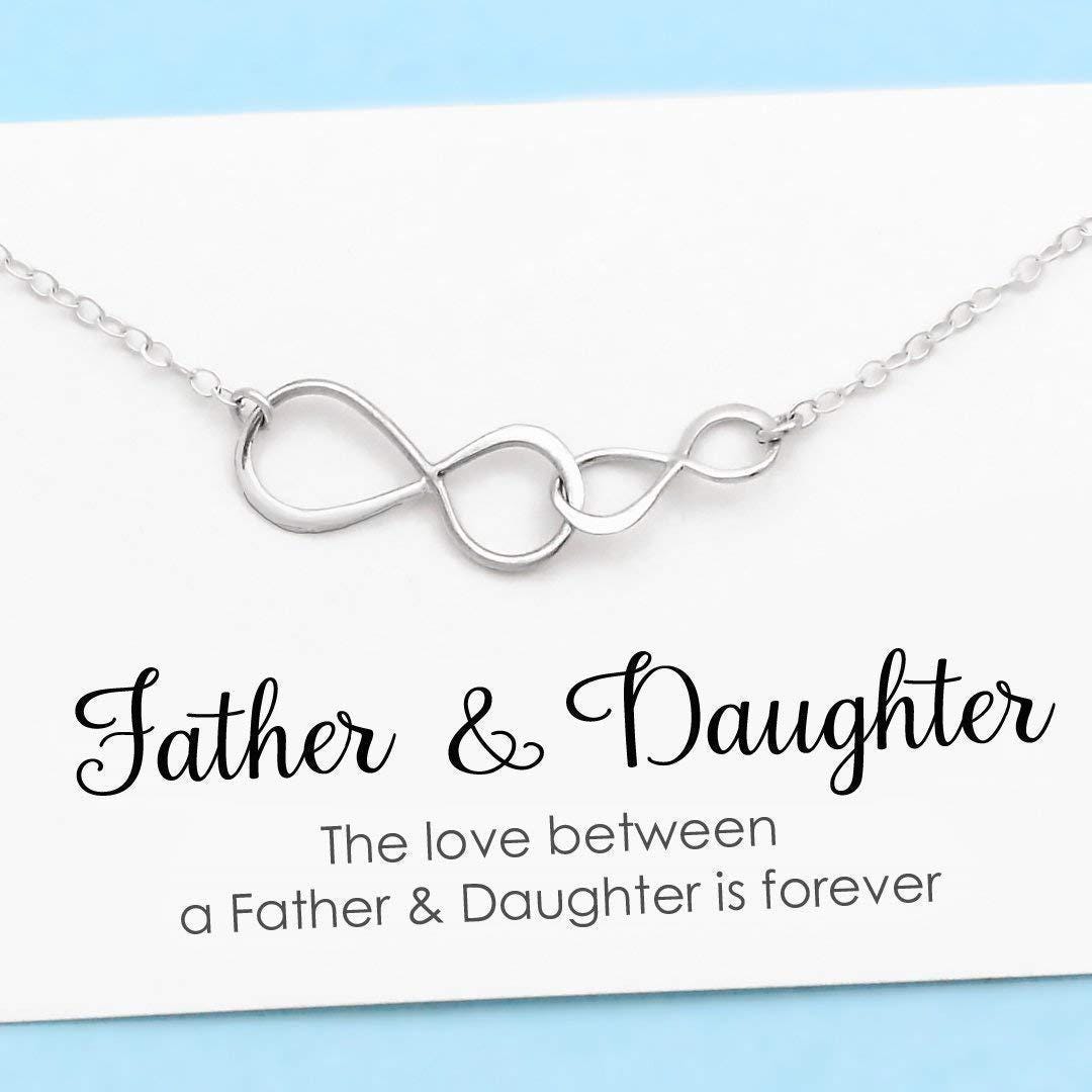 Father Daughter Necklace: Silver Double Infinity Pendant