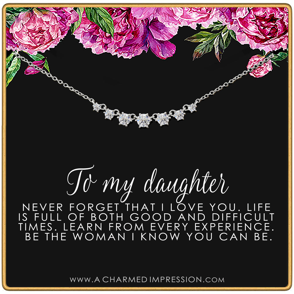 To My Daughter Necklace: Handmade Crystal Jewelry Gift