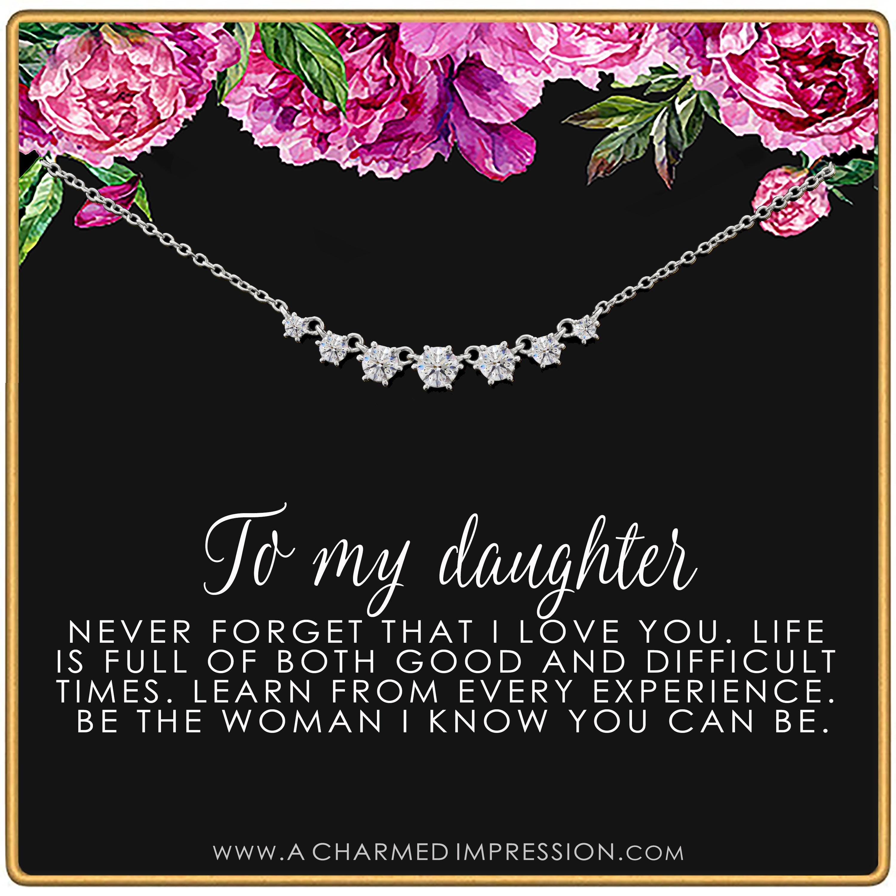 To My Daughter Necklace: Handmade Crystal Jewelry Gift