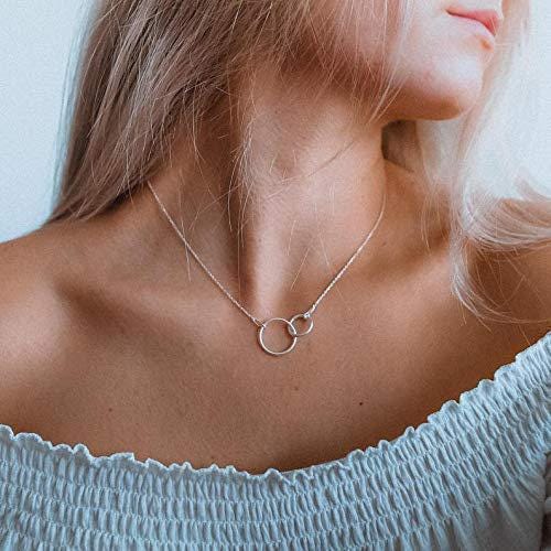 Sterling Silver Eternity Circles Necklace - Gift for Daughter