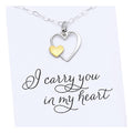 I Carry Your Heart in Mine  Remembrance Necklace  Silver & Gold Charm  Intentional Keepsake Jewelry