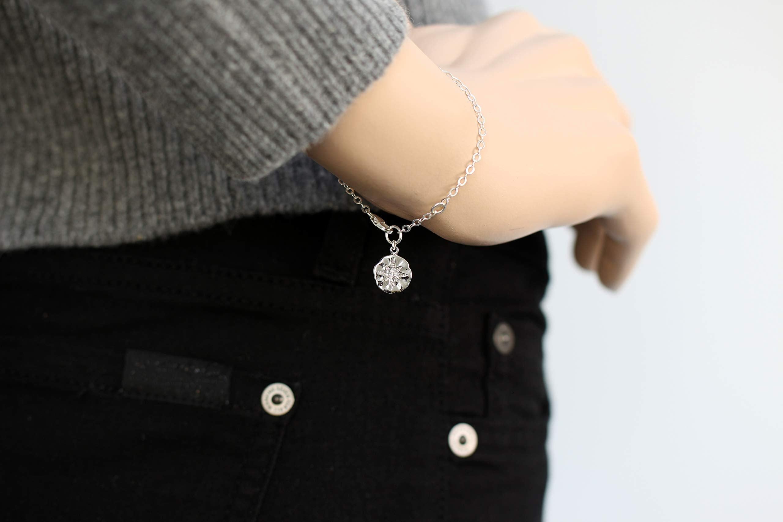 You are Strong  Warrior Bracelet  Survivor Gift  Diamond Starburst Charm Bracelet  Strength  Encouragement  Cancer
