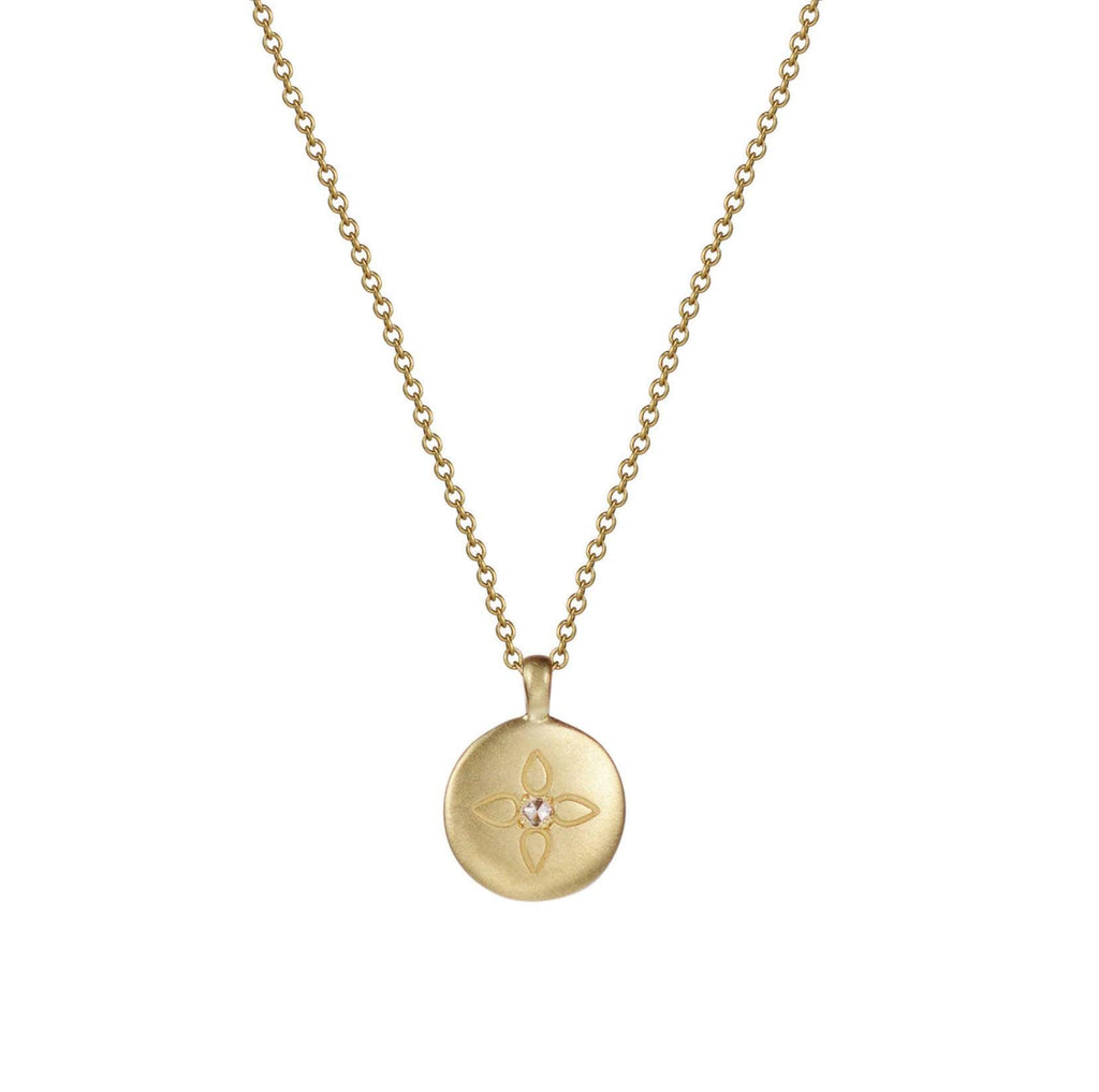 Daughter Necklace: Lotus Disc Pendant, Inspirational Gift from Mom & Dad