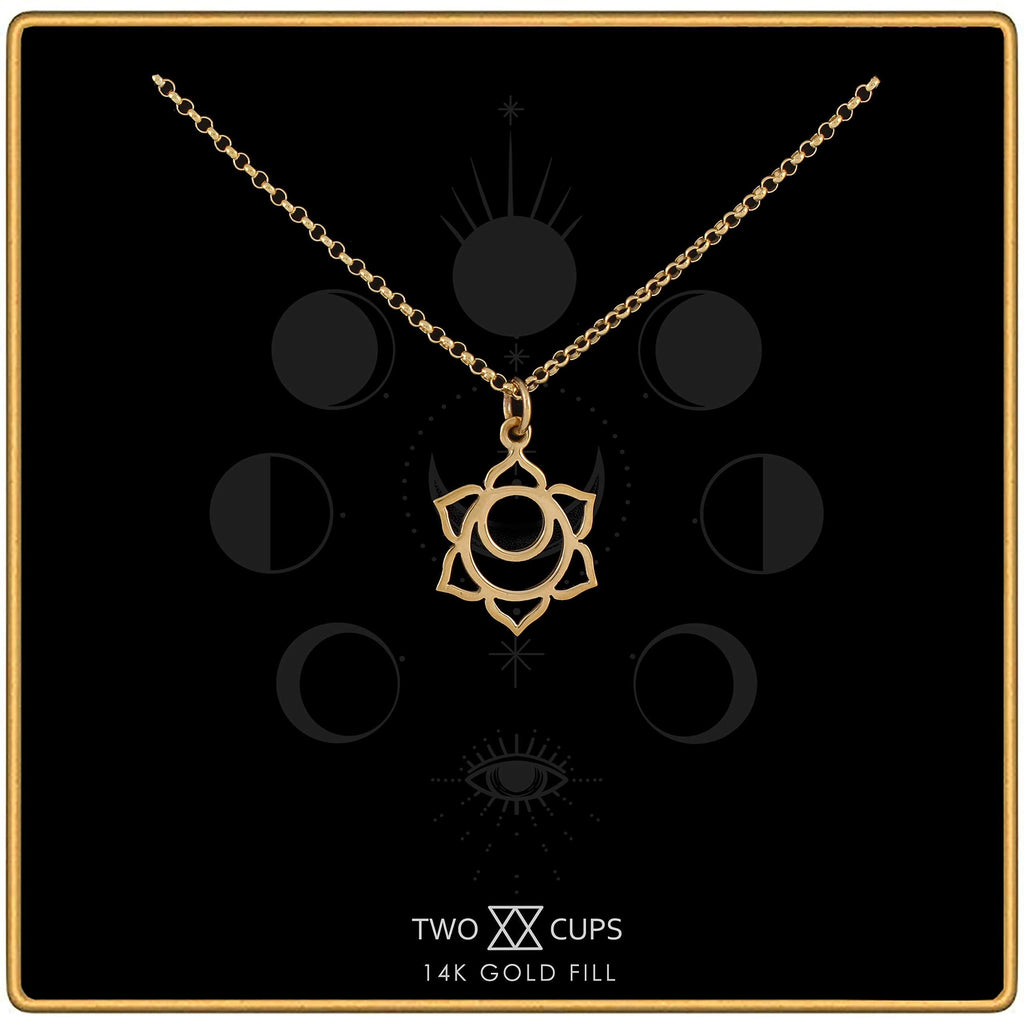 Two Cups Sacral Chakra Necklace  Healing Jewelry  Adjustable Length Chain