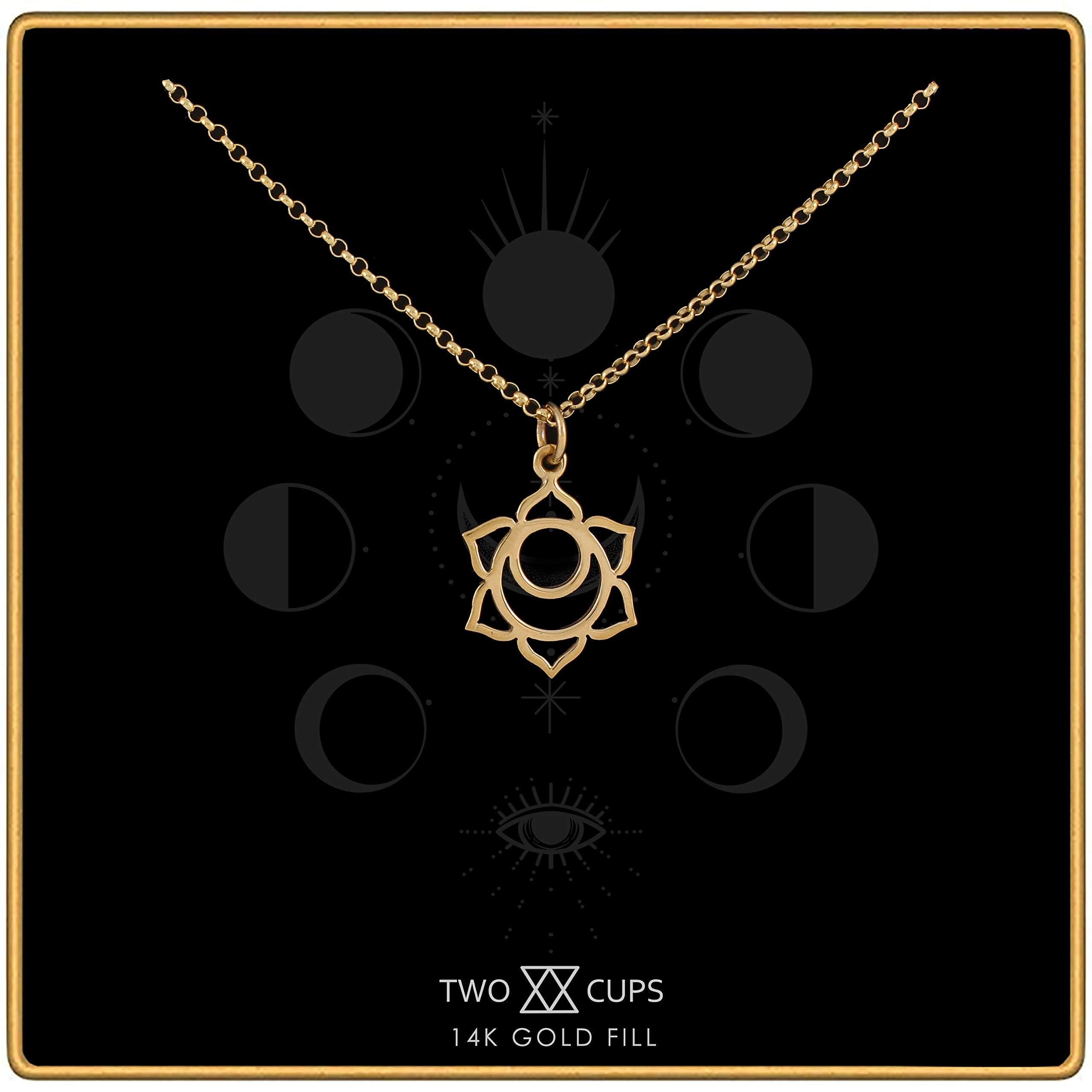 Two Cups Sacral Chakra Necklace  Healing Jewelry  Adjustable Length Chain