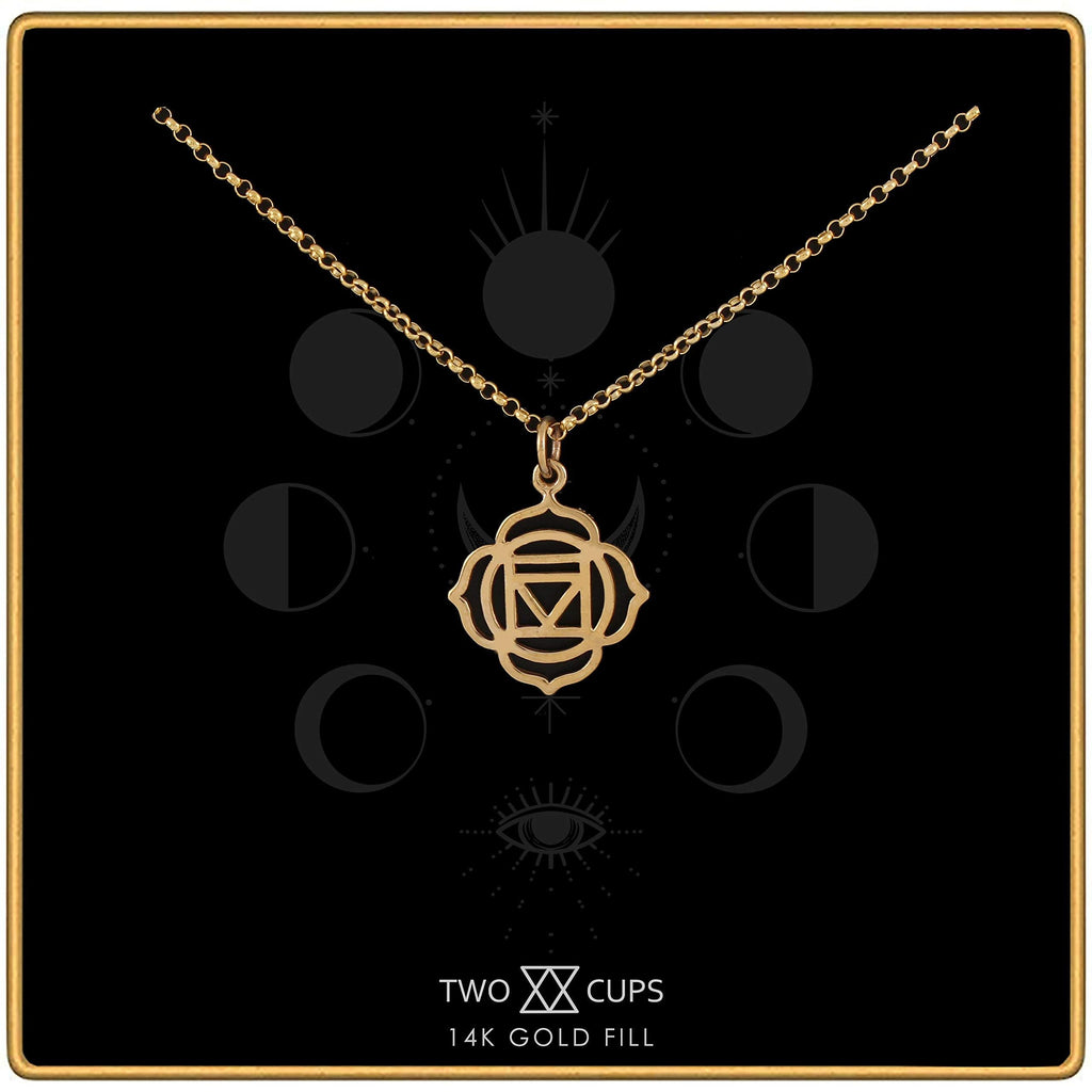 Two Cups Root Chakra Necklace  Healing Jewelry  Adjustable Chain Length
