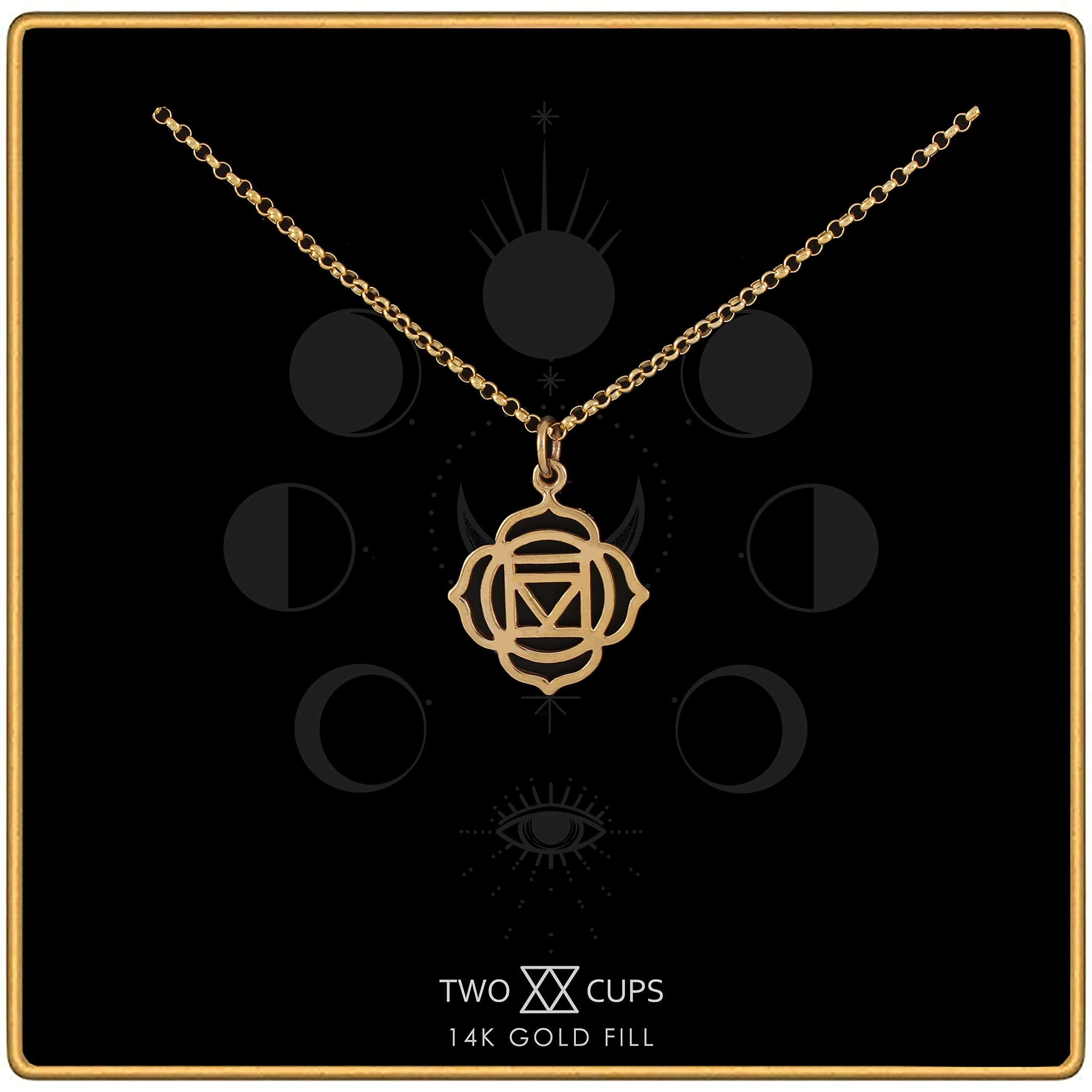 Two Cups Root Chakra Necklace  Healing Jewelry  Adjustable Chain Length