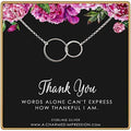 Thank You Gift for Women  Sterling Silver Necklace  Thank You Gifts  Card and Jewelry  Babysitter, Hostess, Mentor, Coworker,