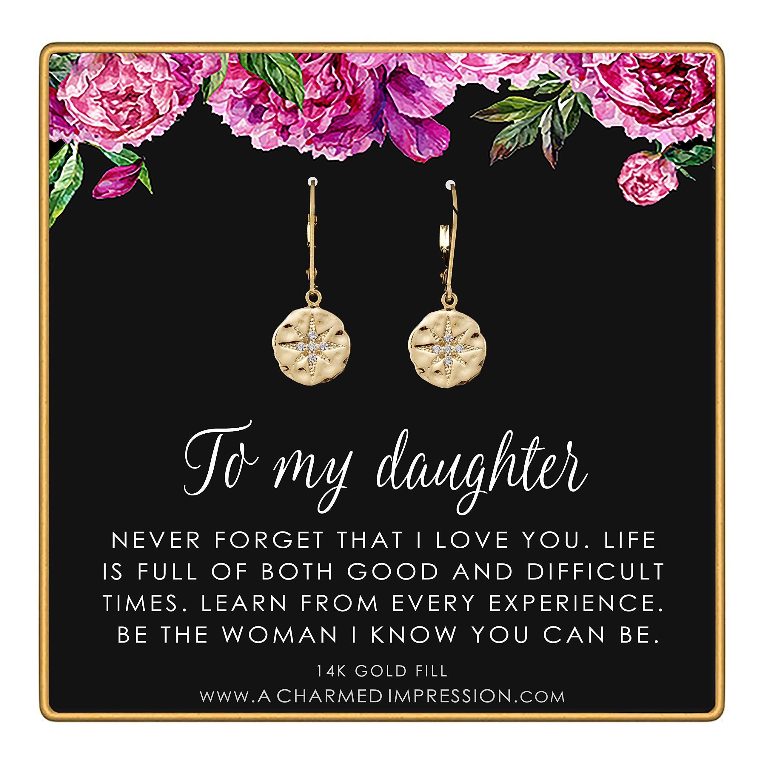 Sterling Silver Starburst Earrings: Daughter Gift from Mom