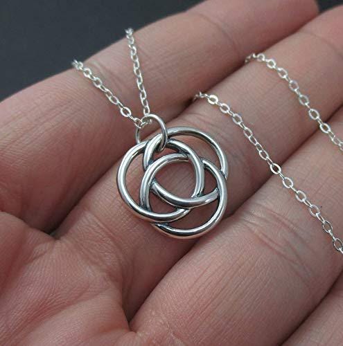 Three Generation Necklace: Handcrafted Silver Circles, Grandmother Mother Daughter Gift