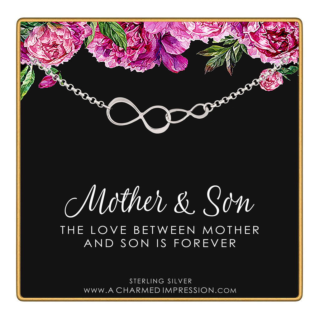 Mother Son Bracelet: Sterling Silver Interlocking Infinity Charm