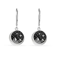 Sterling Silver Star Moon Mountain Earrings: Winter Night Leverbacks