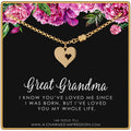 Great Grandma Jewelry  Great Grandmother Gifts  14k Gold Bracelet  Gold Heart with Heart Cutout Charm  Magnetic Clasp