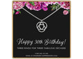 30th Birthday Sterling Silver Necklace - Personalized Message Card